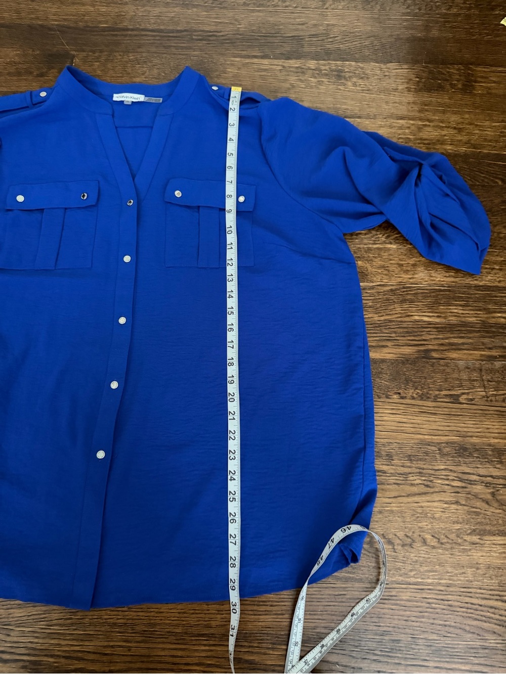 Calvin Klein Cobalt Blue Blouse - Picture 3 of 5